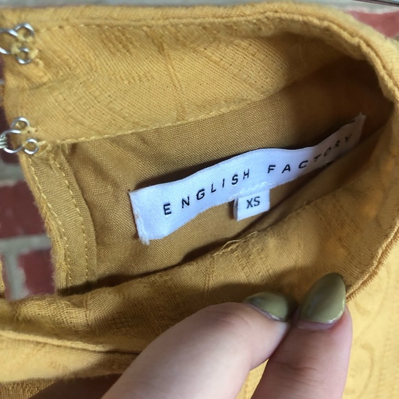 ENGLISH FACTORY MUSTARD YELLOW HIGH NECK DETAILED SLEEVELESS DRESS WOMEN… - Picture 5 of 8